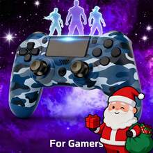 P-4 Controller Wireless, Dual Vibration/6-Axis Motion Control/3.5mm Audio Jack/Multi Touch Pad/Share Button, P-4 Controller Compatible With P-4/Slim/Pro/PC - Bluecamo - Xem 6