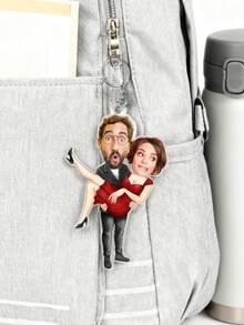 1 pièce Porte-clés de couple personnalisé amusant, porte-clés photo acrylique personnalisé, pendentif porte-clés de couple personnalisable, pendentif de couple créatif et amusant, cadeau de la Saint-Valentin pour elle à lui offrir, cadeau de couple, convient pour l'anniversaire des amoureux, la scène de confession, cadeau personnalisé - Multicolore - Voir 2