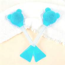 4 PCS Silicone Facial Mask Brush, Face Wash Brush With Bristles, Exfoliating Blackheads, Women's Skin Care Tools,Face Mask Beauty Tool Soft Silicone Facial Mud Mask, Brush Hairless Body Lotion And Butter Applicator - Baby Blue - View 4