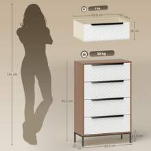 HOMCOM Bedroom Armoires - Madera Natural - Xem 4