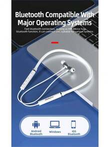 Lenovo HE05X II Bluetooth Earphones, Waterproof Earbuds, HIFI Sound Quality, Magnetic Neckband Sports Headphones, Chinese Packaging - White - View 2