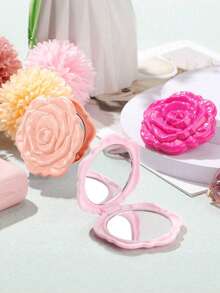 18pcs Rose Flip Mirror Wedding Guest Favor Set, Bridal Party Rose Flip Mirror Set, Includes Rose-Shaped Mirror, Thank-You Card, Organza Bag And Hemp Rope. Suitable For Bridal Party Gifts, Bridesmaid And Groomsman Gifts, Favor Sets, Table Center Decorations, Bachelor/Bachelorette Party Decorations, Home Decor Items - Multicolor - View 7