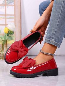 Mocasini negri pentru femei cu talpă groasă și lanț, pantofi negri, mocasini retro cu talpă groasă, pantofi casual ușori, potriviți pentru toate anotimpurile, vara 2025 - Negru - Vizualizare 1