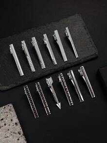 1/3/4/6/10/12 Pcs Men's Fashion Tie Clip Set - Stylish Accessories For Regular, Wedding, Business Ties - Ideal Gift Choice For Him Dad Husband Brother, Perfect For Formal Occasions - Gold, Silver and Black - View 12
