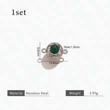 1Set Of 304 Stainless Steel 18K Gold-Plated Multi-Style Natural Stone Diamond-Studded Magnetic Snap Connector DIY Charms Jewellery Necklace Anb Bracelet Making Supplies Accessories Woman's Stainless Steel Jewellery Making Accessories Handmade Accessories Stainless Steel Ladies' Jewellery Woman's Handmade Accessories Suitable For Ladies' Daily Wear - Natural Stone Connector - View 18