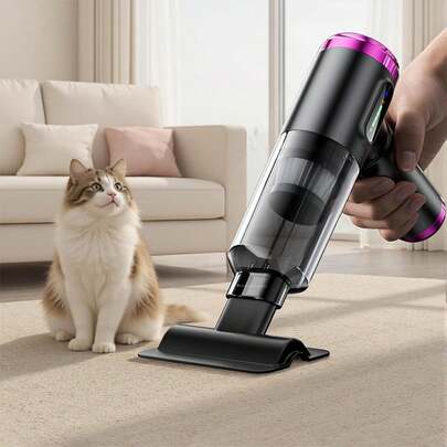 SUITU Portable High-Power Vacuum Cleaner, 4-In-1 Car Vacuum, Featuring Multiple Attachments And Two-Speed Settings. This Cordless Mini Handheld Vacuum Delivers 16,000pa Of Powerful Suction And Includes An Air Blower With Display. Ideal For Cars, Homes, Offices, And More. Also Makes A Perfect Gift For Friends And Family During Christmas And Halloween. Built-In 7.4V 2000Mah Battery.