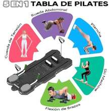 Tabla de Pilates Multifuncional Tablero Plegable con Cuerda de Tracción y Accesorios para Abdominales, Entrenamiento en Casa, Ejercicios de Fuerza y Yoga(negro) - Multicolor - Ver 8