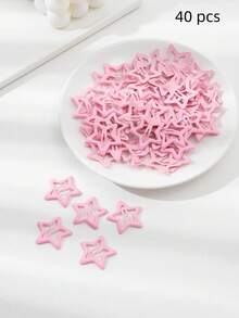 2/10/20/40个装 女士粉色星星时尚基础款发夹，发饰，情人节饰品 - 粉色 - 查看 38
