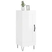 vidaXL Buffet, połyskujący biały, 34,5 x 34 x 90 cm, materiał drewnopochodny - Wielokolorowe - Zobacz 3
