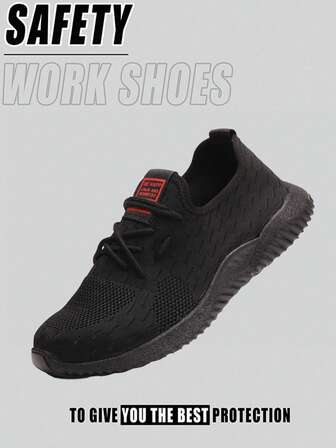 尺码偏小 男士工作安全钢头鞋网球轻质 EVA 鞋垫橡胶鞋底工作运动鞋乐福鞋工作训练鞋坚不可摧（鞋跟胶带、喷墨效果各不相同）、仓库、园艺、户外工作、制造工人建筑工地和工作现场钢头靴锻造车间和户外作业防砸防刺穿男士工作训练鞋户外探险徒步轻质钢头工作鞋