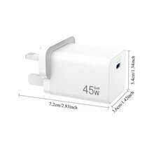 Fast Charging GaN Wall Charger 45W Fast Charger Adapter, UK/GaN Type-C Charger, Compatible With IPhone 17/16/15, Apple Laptops, Galaxy, Find X8/X5 Pro Lite/X3/X2 Pro And More, USB Wall Charger Memorial Day Summer Kickoff - View 3