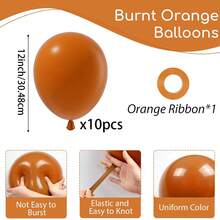 10/20/30/40/50个焦橙色气球，尺寸分别为18/12/10/5英寸，焦橙色乳胶气球，适用于秋季主题派对、新娘送礼会、婴儿送礼会、婚礼、毕业典礼、生日派对装饰。 - 焦橙色 - 查看 15