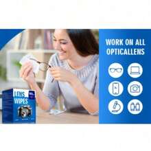 100-Pack Disposable Lens Cleaning Wipes - Individually Packaged, Moisturizing Lens Cleaner Suitable For Eyeglasses, Fashion Glasses, Mobile Phone Screens, Electronic Products, And Camera Lenses - Gentle Cleaning, Clear Vision, Powerful Dust Removal, Easy To Carry, Quick-Drying And Scratch-Free, Durable Packaging, Screen Protector, High-Quality Wipes, Stunning Visual Effect. - 100pcs - 查看 8
