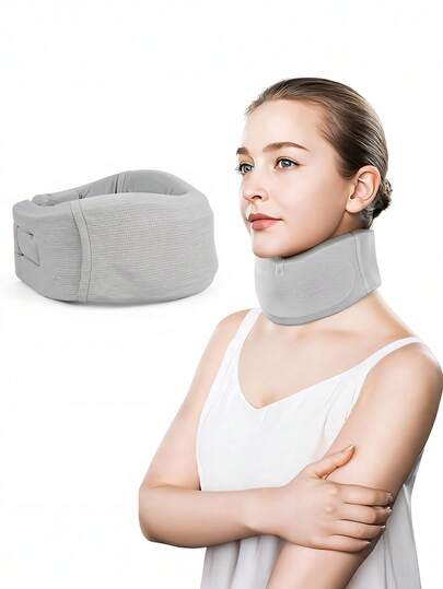 1pc Soft Breathable Cervical Collar - Adjustable Neck Brace, Comfortable Neck Wrap For Travelling, Napping, Office Work, Daily Wear, Light Weight Design - A Must-Have Essential For Home, Office & Travel, Your Go-To Goodies For Comfortable Living & Productive Workdays