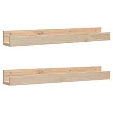 Estantes de pared vidaXL, 2 piezas, 80x12x9 cm, madera maciza de pino. - Multicolor - Ver 2