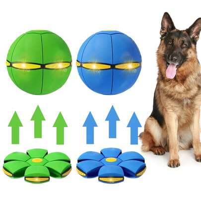 1 Set Pet Toy UFO, UFO Dog Toy, Suitable For Interactive Dogs, Cats, Soccer, Outdoor Games, Camping Games. This Dog Ball Is Suitable For Small, Medium And Large Dogs. It Is A Portable Creative Flying Disc Ball, Also A Walkable UFO Magic Ball. Suitable As Outdoor Sports Gift, Halloween Gift, Christmas Gift And Holiday Gift.