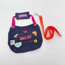 Cute Pattern Pet Harness Set - Soft & Suitable For All Seasons - Royal Blue - View 4