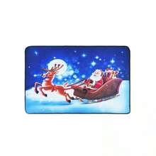 Tapete de terciopelo de cristal estampado de 750 g, 50 x 80 cm, estilo navideño - Azul - Ver 1