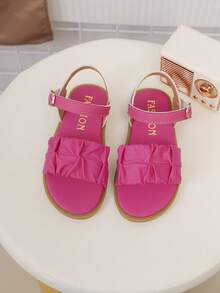 Sandal Datar Musim Panas Modis untuk Anak-Anak, Desain, Gaya Baru, Modis, Elegan, Minimalis, Estetis - Hot Pink - View 3