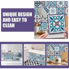 Homoyoyo 24piezas Pegatinas Para Azulejos Laminados Autoadhesivas Para Cocina Adhesivo Azulejos De Baño Calcomanías Pared - colores surtidos 1 - Ver 11