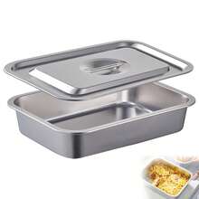 大容量带盖面包烤盘，长方形 - 銀色 - 查看 7