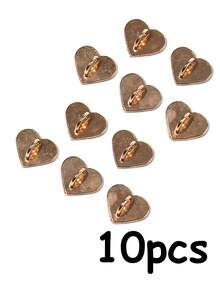 1/5/10pcs Heart-Shaped Metal Snap Buttons, Suitable For DIY Phone Case Lanyards, Phone Straps, In Gold, Silver, Black And Colorful, Phone Case Bag Hardware Accessories, Keychains, Keyring Clips, Smartphone Chains, Handmade Decorative Accessories, Smartphone Lanyards, Leaves No Trace, Compatible With All Android/Apple Series Smartphone Models Such As 17/16/15 Etc.