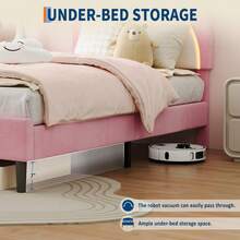 Twin Cama tapizada en terciopelo con cabecera LED inteligente, luz ajustable y función de memoria, base de madera, sin box spring, fácil de armar para niños - Tipo de Enchufe B USA (110-127V) - Ver 7