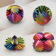 3D Printed Handheld Multi-Color Gradient Gear Ball Model, Rotating Furniture Office Ornaments That Glow At Night, Colorful And Unique Three-Dimensional Creative Hand-Made Decorations, Colorful And Practical Christmas And Halloween Surprise Eggs, Suitable For Indoor Concert Hall Atmosphere Landscaping - One In Color - View 6