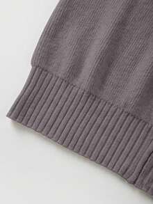 FOR BEAUTY 春秋新款纯色圆领拉链针织开衫，女款，柔软韩版优雅休闲宽松版型，适合外出和通勤，春季女装新年必备 - 棕灰色 - 查看 8