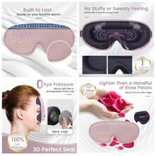 Antifaz Para Dormir Para Mujer, Para Viajes O Siestas. Opaco Durante El Da Y La Noche. Cmodo Para El Parpadeo De Las Pestaas. Suave Y Sedoso Al Tacto. Rosa Empolvado. - Rosa Empolvado - Ver 1