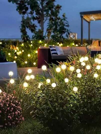 1pc Solar Firefly Lamp, Newly Upgraded Swinging Solar Lamp, Swinging With The Wind, Outdoor Solar Lamp, Courtyard Decoration, Small Path, High Flexible Wire And Sturdy Lamp Holder, Suitable For Garden, Courtyard, Lawn Decoration, Solar Energy 6-8-10 LED Outdoor Garden Lamp