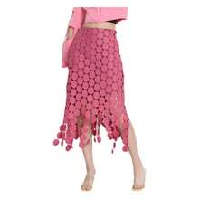 Falda irregular de verano para mujer, con bordado retro, color negro, rosa, Rosado, - inicial - Ver 1