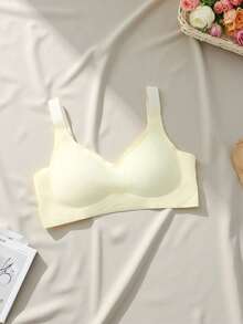 2pcs/Set Minimalist Comfortable Sports Bras For Women, Wireless, Solid Color - Multicolor - View 3