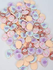 5-10-20-50-100pcs Random Print Makeup Sponge Blender, Sponge For BB Cream, Foundation, Concealer, Suitable For Covering Blemishes, Spots, Precise Contouring Around Eyes, Nose, Mouth. Latex-Free, Expands With Water, Dual-Use Wet & Dry For All Skin Types - Multicolor - View 6