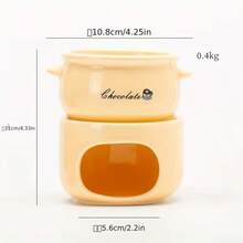 1 Pc, Ceramic, Detachable Chocolate Melting Oven, Compact, Portable Cheese Fondue Pot, Suitable For Households, Outdoor Camping, Travel, Picnics, Barbecues, Essential Kitchen Item. - Multicolor - View 11