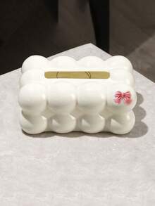 1pc Cloud Shaped Plastic Tissue Box, Square Desktop Tissue Box, Cotton Candy Design Napkin Paper Box, Suitable For Decoration In Living Rooms, Bedrooms, And Dining Tables - Multicolor - View 14