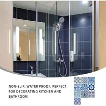 EXCEART Azulejos Adhesivos para Cocina Y BañO De Porcelana Azul Y Blanca Pegatinas De Pared Autoadhesivas De PVC Resistente Al Agua DecoracióN FáCil Y VersáTil para Hogar - El 10x10cm - Ver 3