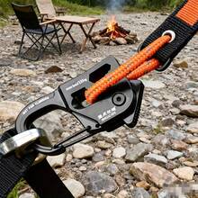 1pc Tent Rope Tensioner | Heavy Duty Aluminum Alloy, Self-Locking, Windproof, Suitable For Camping And Sun Shading - Multicolor - View 3