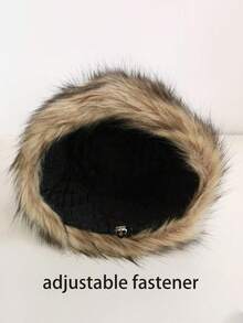 1pc Women's Soft Fluffy Warm Knitted Hat, White, Suitable For Autumn/Winter Decoration