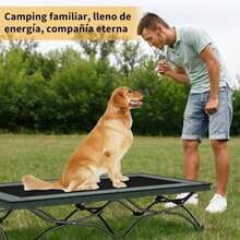 Kokila Cama Elevada Plegable para Perro Grande (116x60x25cm), Malla Transpirable Teslin + Marco Metálico, Montaje Rápido Sin Herramientas, Incluye Bolsa, Uso Interior/Exterior, Antideslizante -(Gris) - Multicolor - Ver 8