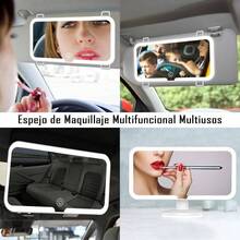 Espejo de Vanidad para Auto, Espejo para Carro con de brillo ajustable, Espejo De Visera Recargable por, 48 Lmpara y 3 Modos de Luz, Regalo para Damas, Para Auto, Camiones - inicial - Ver 5