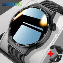 SENBONO IP68 防水男士智能手表，配备无线通话功能、1.46 英寸大屏幕、300mAh 长效电池、心率监测、100 多种运动模式、语音助手、生理期追踪、天气预报、睡眠监测等功能，适用于安卓和 iOS 系统，是送给男士、女士和家人的理想礼物。 - 彩色 - 查看 11