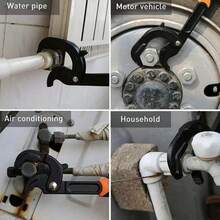 Adjustable Ratchet Wrench Tool - Ergonomic Handle, Metal Structure For Home Repair And DIY Projects, Black & Orange Design, Adjustable Wrench, Hand Tool Accessory