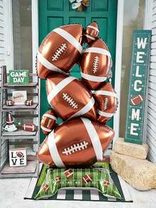 1pc Super Jumbo Standing Football/Rugby Balloon, Football/Rugby Balloon, Suitable For Football/Rugby Party Decoration, Sports Event Decoration, Birthday, Indoor And Outdoor Decoration - Multicolor - View 5