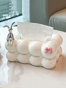 1pc Cloud Shaped Plastic Tissue Box, Square Desktop Tissue Box, Cotton Candy Design Napkin Paper Box, Suitable For Decoration In Living Rooms, Bedrooms, And Dining Tables - Multicolor - View 12