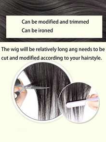 1pc Women's Elegant Natural Black & Deep Brown Clip-In Bangs, Loose Curly High-Temperature Synthetic Hairpiece, Voluminous Side Fringe For Parties & Daily Outings, Party Hair Accessory, Side Bangs Piece, Natural Look Hairpiece, Claw Clips, Hair Slide, Hair Barrettes, Head Accessories, Hair Accessories For Women, Hair Extension - Multicolor - View 8