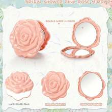 18pcs Rose Flip Mirror Wedding Guest Favor Set, Bridal Party Rose Flip Mirror Set, Includes Rose-Shaped Mirror, Thank-You Card, Organza Bag And Hemp Rope. Suitable For Bridal Party Gifts, Bridesmaid And Groomsman Gifts, Favor Sets, Table Center Decorations, Bachelor/Bachelorette Party Decorations, Home Decor Items - Multicolor - View 12