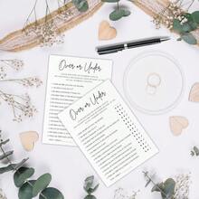 Party Games Bridal Shower Game Cards -  Over Or Under Game - 30 Pcs Minimalism Wedding Party Games Game Card Engagement Party Game Modern Bridal Shower Favor And Decorations - A07 - Trên hoặc Dưới Trò chơi - Xem 4