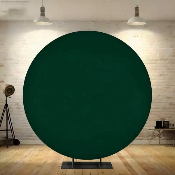 59.84/71.26 Inch Elastic Polyester Photography Backdrop Cloth, Suitable For Christmas Home Decor, Birthday, Party, Wedding, Round Frame Arch Top Photography Backdrop (Excluding Stand), Olive Green