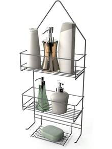 Porta Shampoo para Regadera Doble Nivel Sin Perforación Organizador De Regadera Metálico Colgante Soporte Resistente Impermeable estilo Moderno uso diario Anticorrosivo (Estilo 1) - Estilo 1 - Ver 11